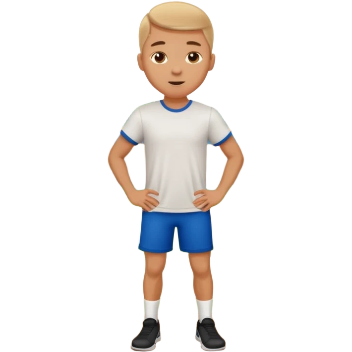 white sportsman in the playground with ball, dressed in t-shirt emoji