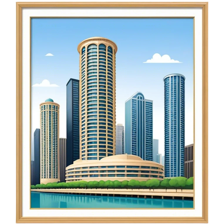 Chicago Marina City two buildings emoji