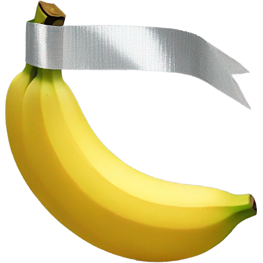 A banana that is duct taped to a wall emoji