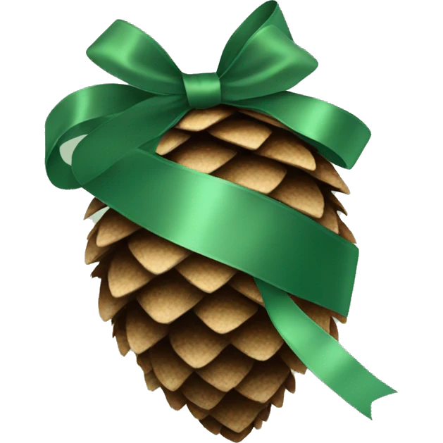 Sparkly pine cone with Sage green ribbon emoji
