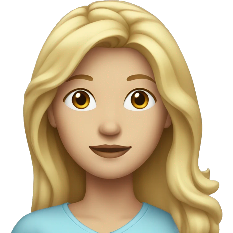 a blonde woman with long hair and a light blue shirt emoji