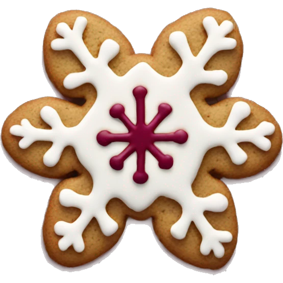 Burgundy snowflake cookie  emoji