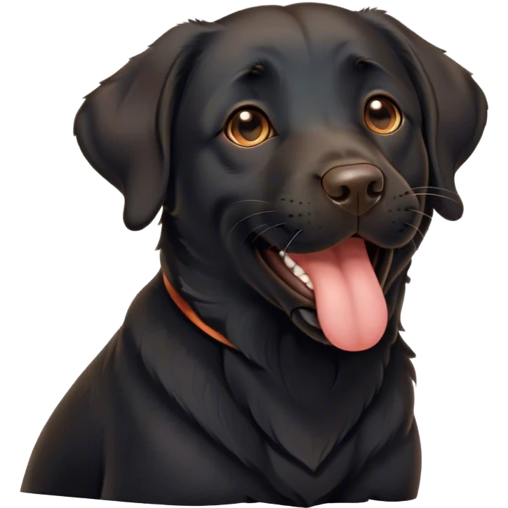 Cinematic Cute Yawning Black Labrador Portrait Emoji, Head tilted slightly with a dramatic, wide-open yawn, showcasing a smooth black Fur with a velvety texture, floppy ears slightly drooping, round brown eyes barely open in drowsy contentment, Simplified yet irresistibly adorable features, highly detailed, glowing with a soft, cozy glow, high shine, relaxed yet expressive, stylized with a touch of whimsy, bright and endearing, soft glowing outline, capturing the essence of a sleepy yet affectionate companion, so drowsy it feels like it could stretch out of the screen and curl up for a nap! emoji