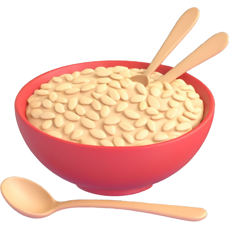 oats in a bowl with a spoon emoji
