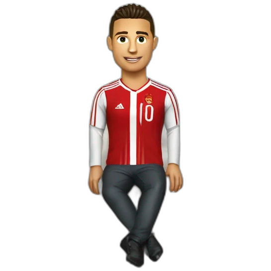 Ronaldo a quatre pattes sur un lit en petite tenue emoji