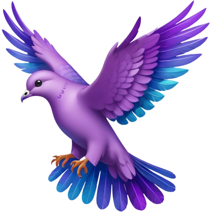 Purple dove flying emoji