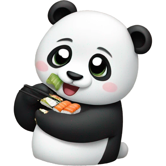 Panda eating sushi emoji