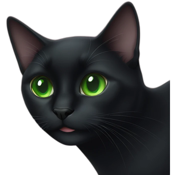 a black cat with green eyes Christmas emoji