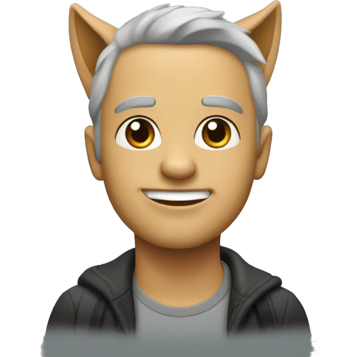 Черный кот в новогодней шапочке с печенькой emoji