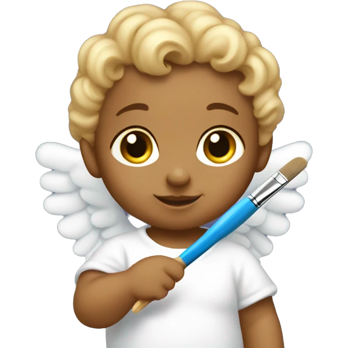 baby angel with a paintbrush  emoji