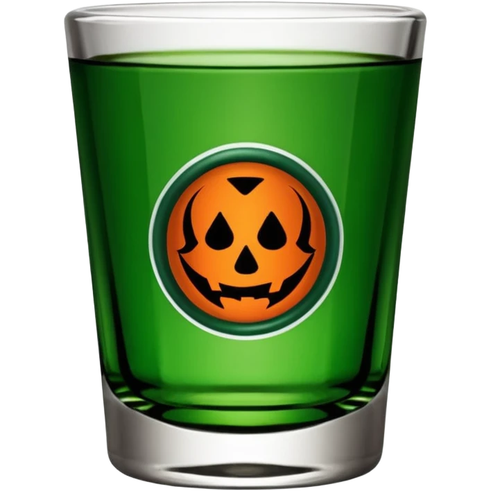 Jägermeister shot glass, green glass, simple and expressive emoji