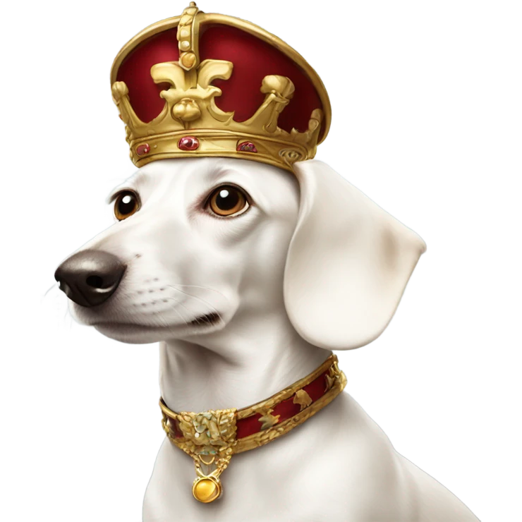White Dachshund as Austrian emperor   emoji