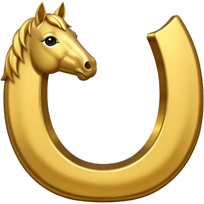Golden horse shoe emoji