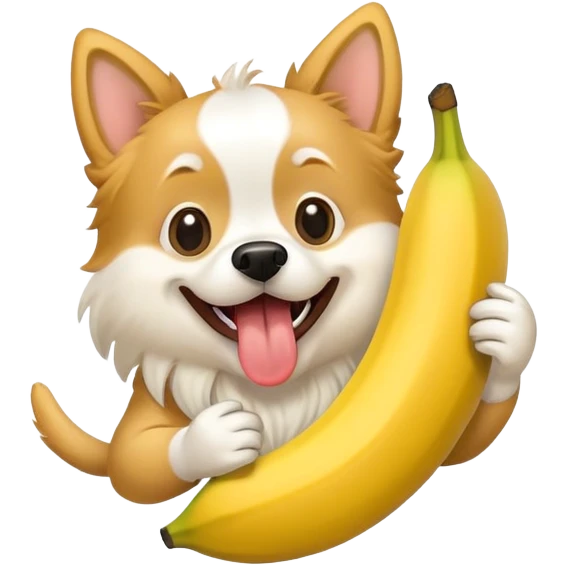 Dog eating a banana  emoji