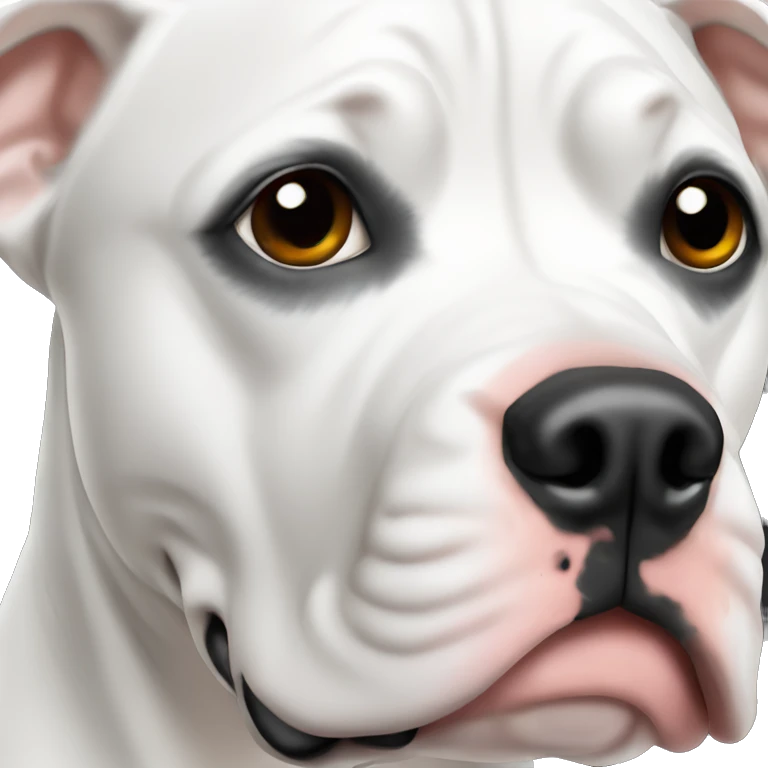 White pitbull with black spot on eye emoji