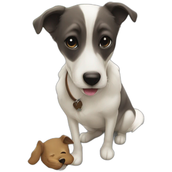 Hond met snor emoji