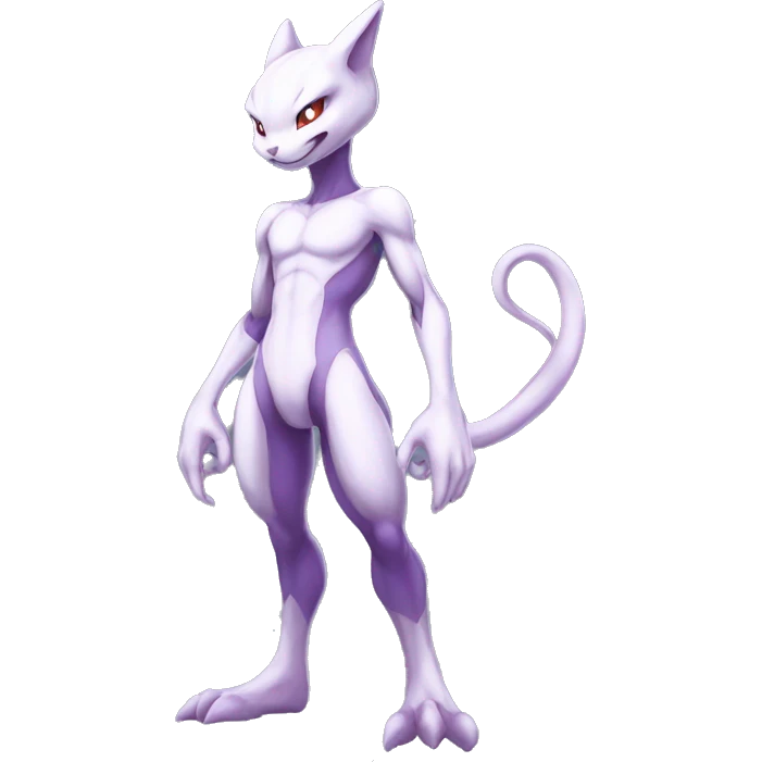 Anthro Mewtwo-Pokémon full body emoji