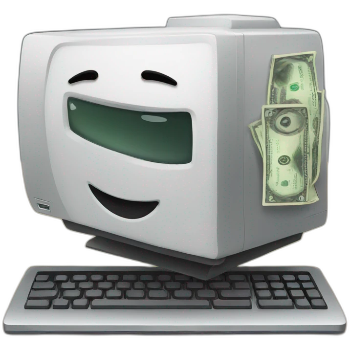 computer and cash emoji