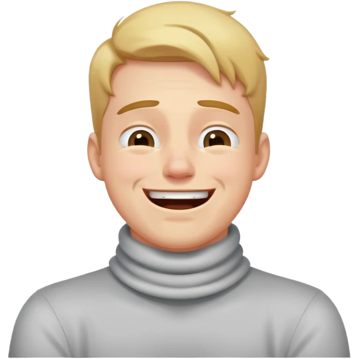 guy with hands crossed over neck with laughing/crying face emoji
