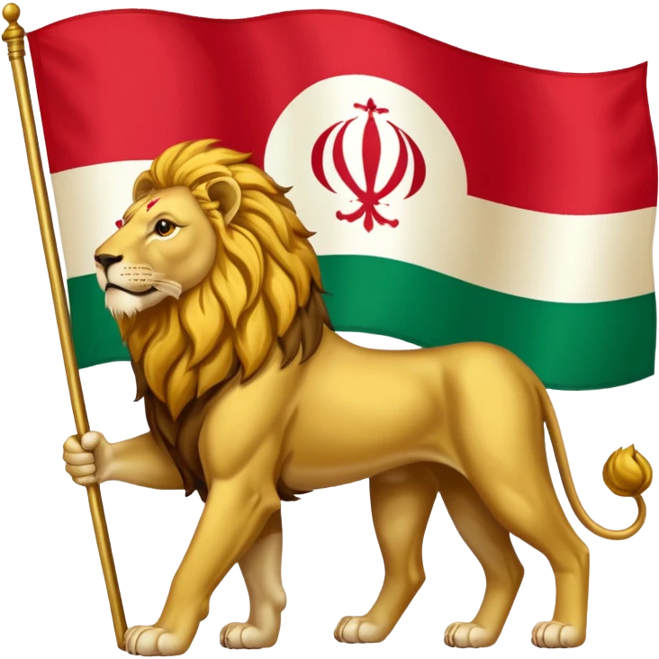 Old Iran flag lion emoji
