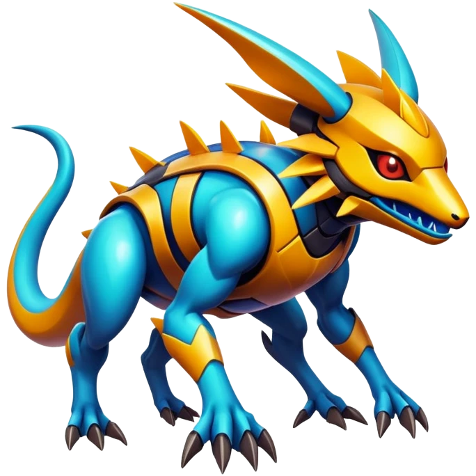  exotic modern cyber-Protogen-Fakémon-Pokémon-Vernid-creature emoji