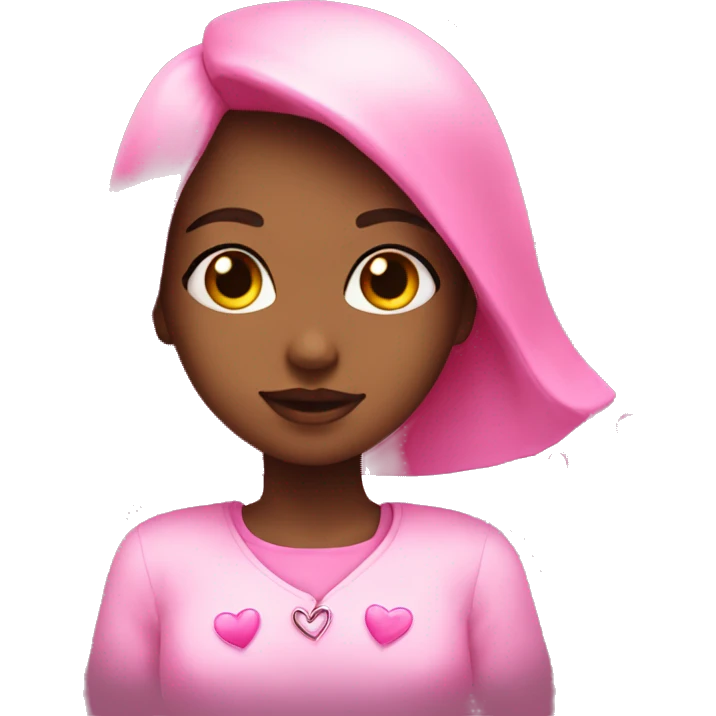 Girl wicth hearts pink emoji
