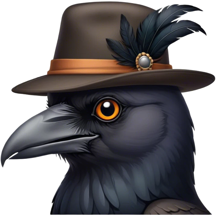 A cheeky crow with a jaunty hat emoji