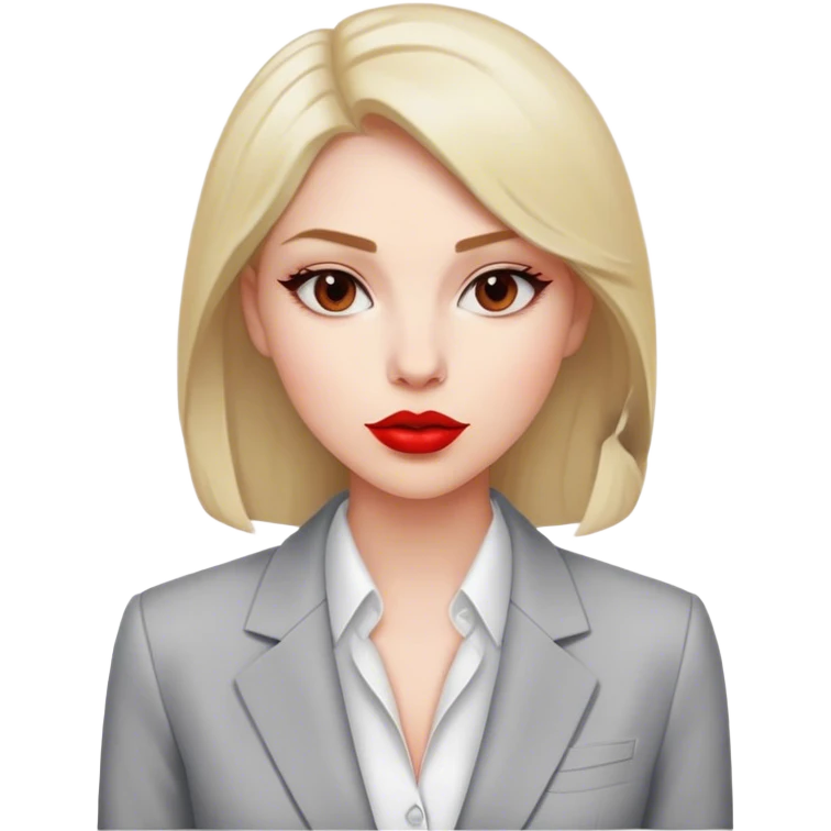 woman simple suit jacket shirt polish red emoji