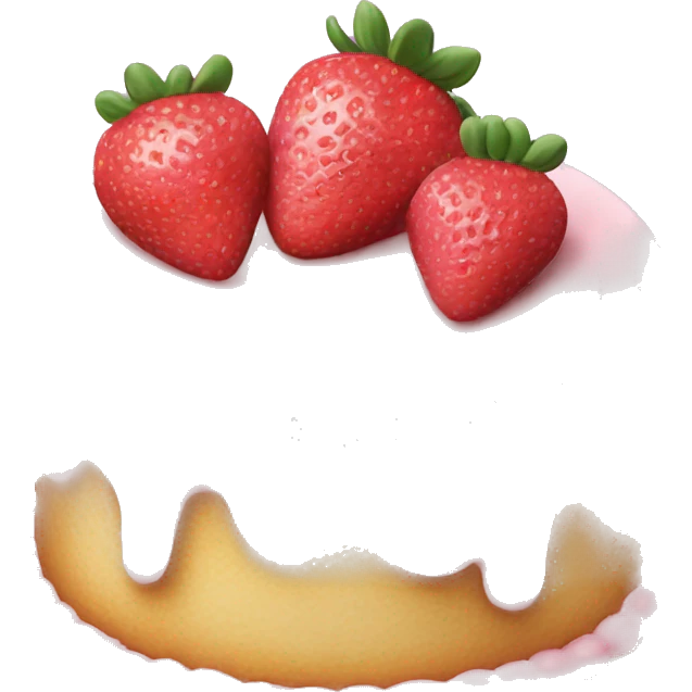Light Pink strawberries and cream birthday cake  emoji