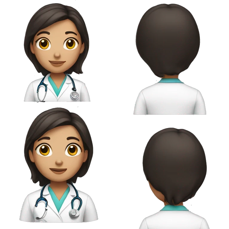 Cute brunette doctor emoji