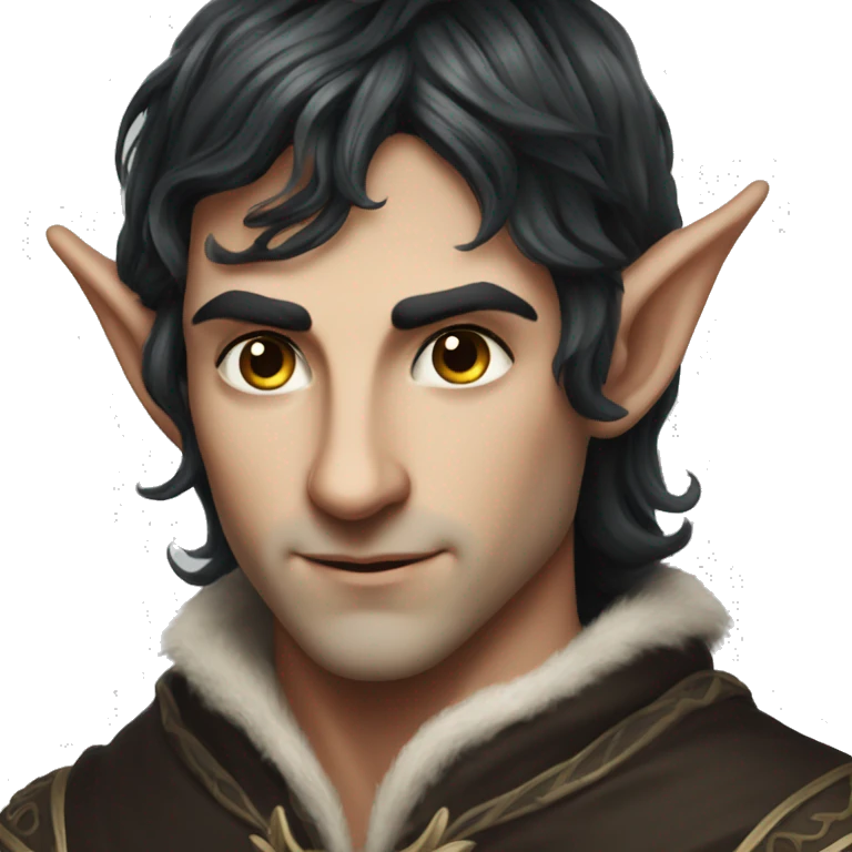 dark hair male elf fantasy emoji