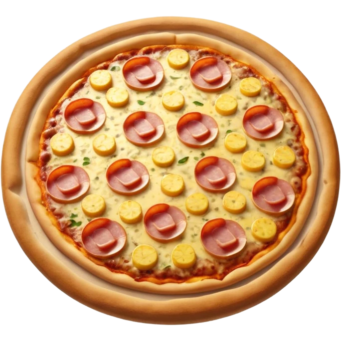 pizza with pineapple, sausage, and ham emoji