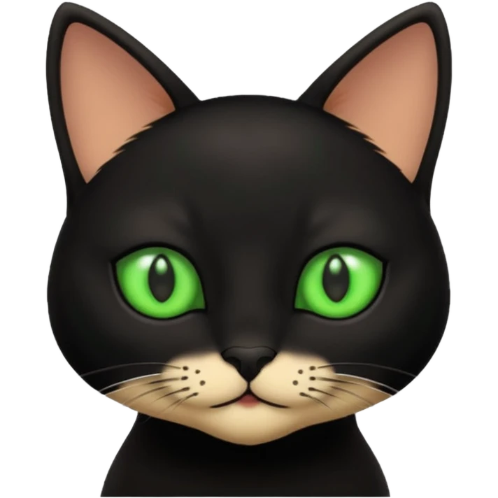 Small black cat with green eyes emoji