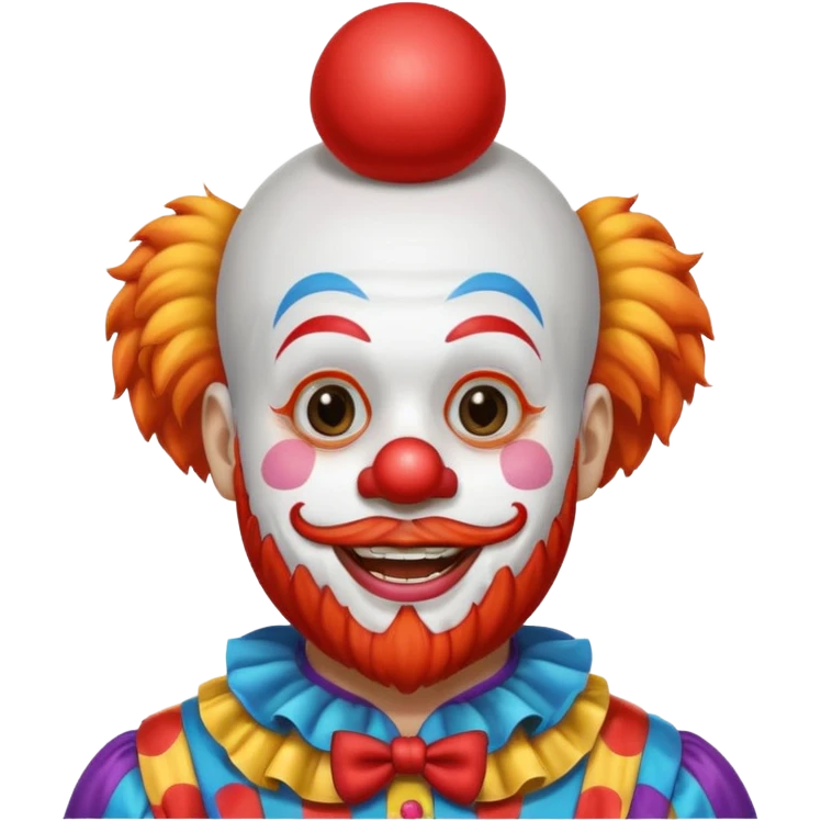 clown with beard, clown outfit emoji
