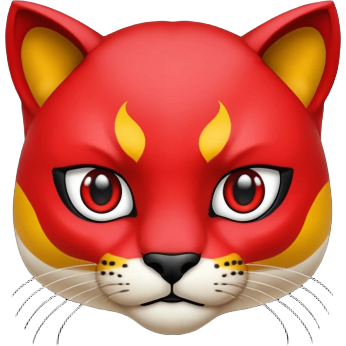 cara de una pantera enojada animal  de color rojo emoji