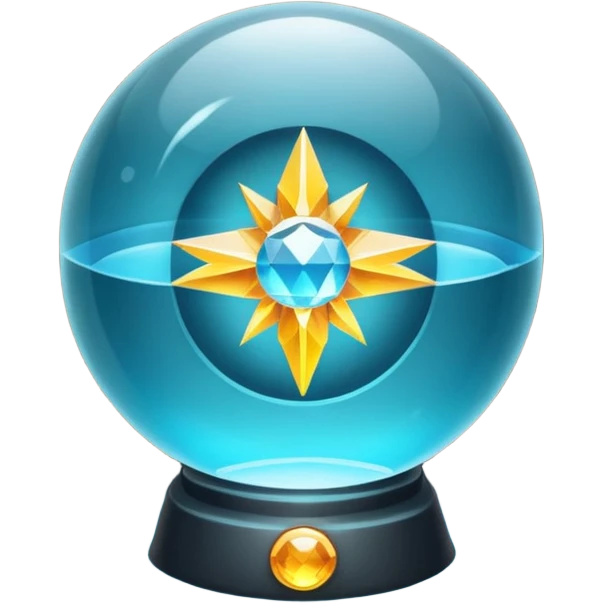 crystal orb flashing “solution found” glow emoji