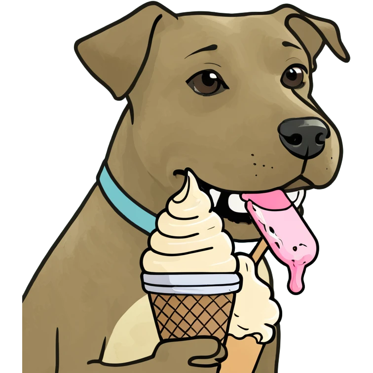 Dog eating ice cream emoji