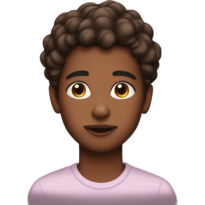 Brown skin pretty boy with makeup emoji