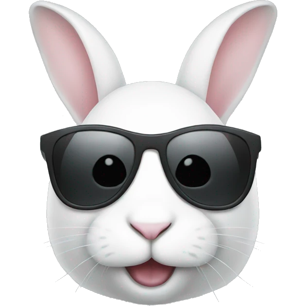 White rabbit with sunglasses emoji