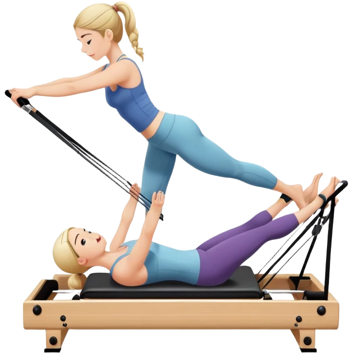 Girl playing pilates reformer emoji