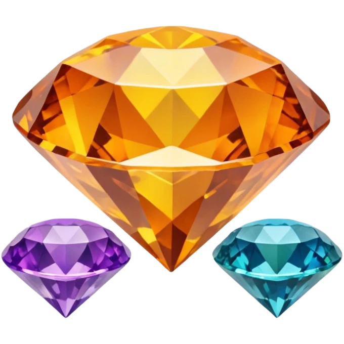 orange, green , yellow , blue and purple diamond emojis (all seperate) emoji