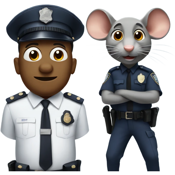 Three rat and one of them is policemen  emoji