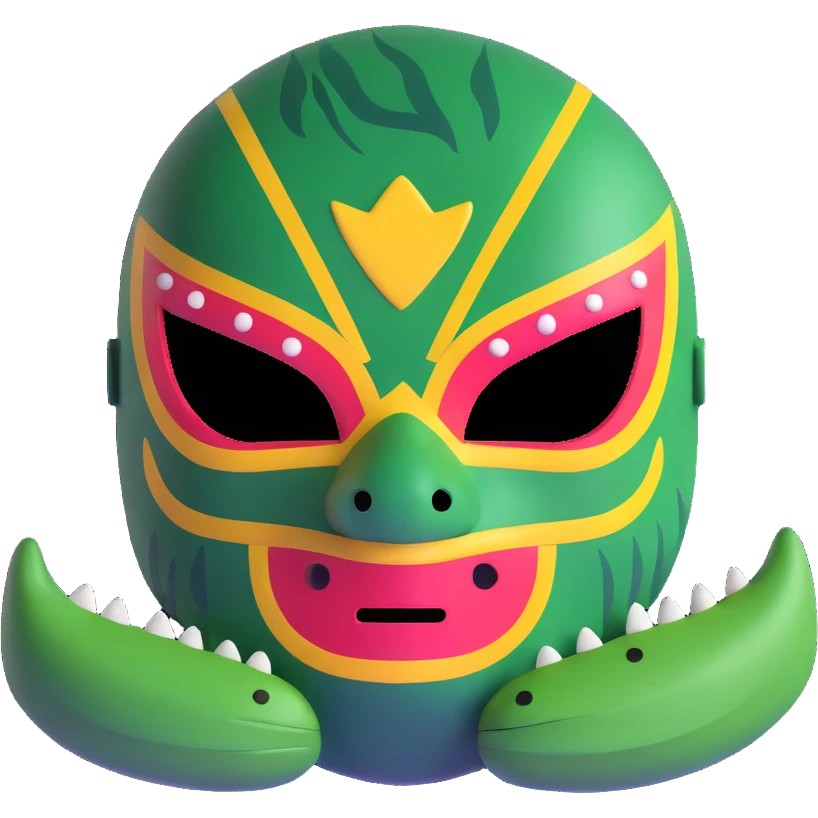 Louisiana themed luchador mask with alligator design and bayou elements emoji