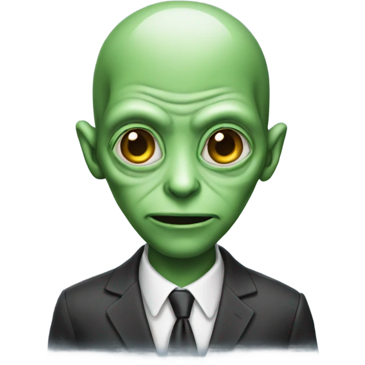 An alien wearing a suit  emoji