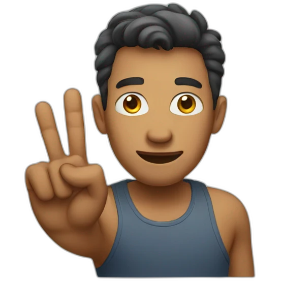 MAN showing four finger  emoji