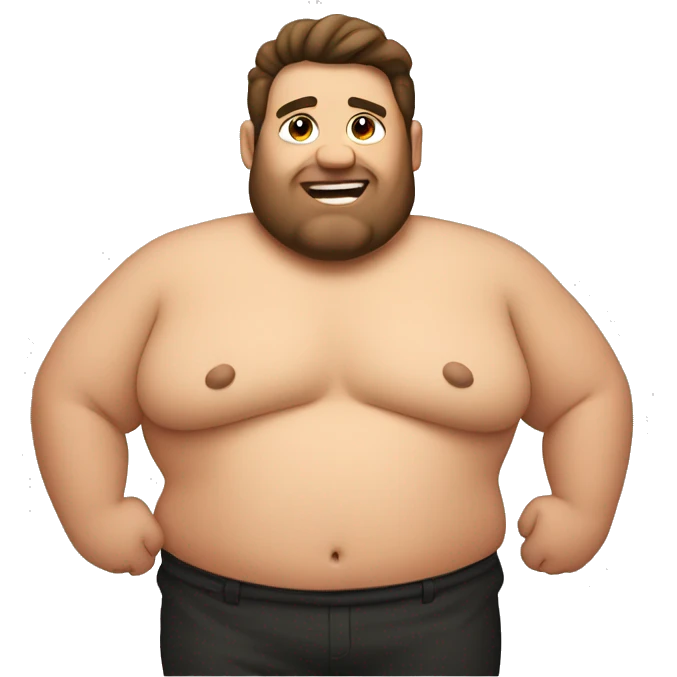 Fat shirtless guy emoji