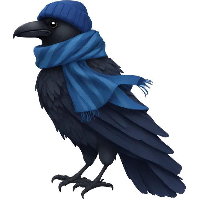 Ravenclaw raven with scarf hogwarts emoji