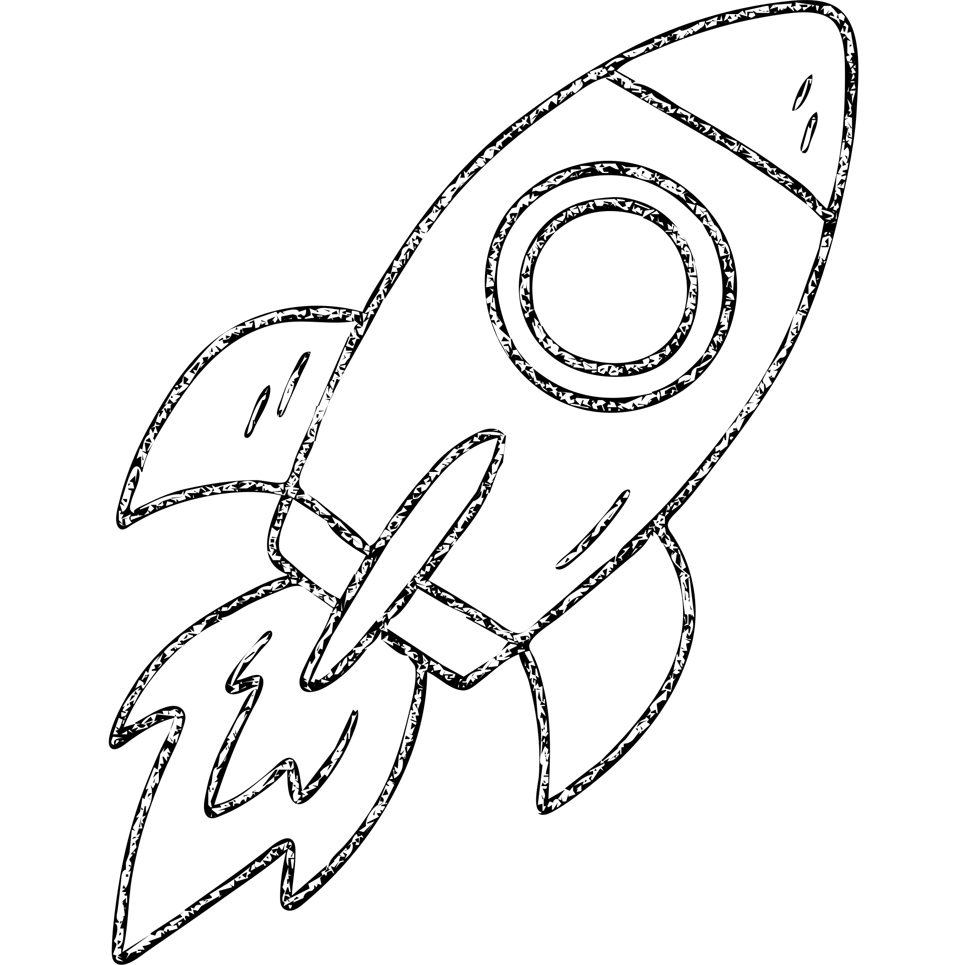 hand-drawn outlined rocket icon emoji