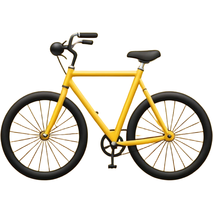 Create a Telugu Desam Party (TDP) flag emoji: bright solid yellow background, simple black bicycle icon in the center. Flat emoji style, bold colors, clean edges, no text, no gradients, no shadows. Square 1:1 ratio, transparent background, minimal and clear like a system emoji. emoji