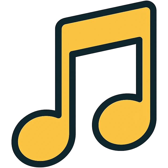 music icon in gold and black emoji